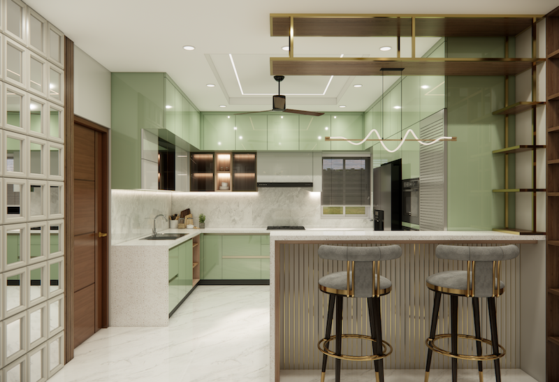 Kitchen with Breakfast counter