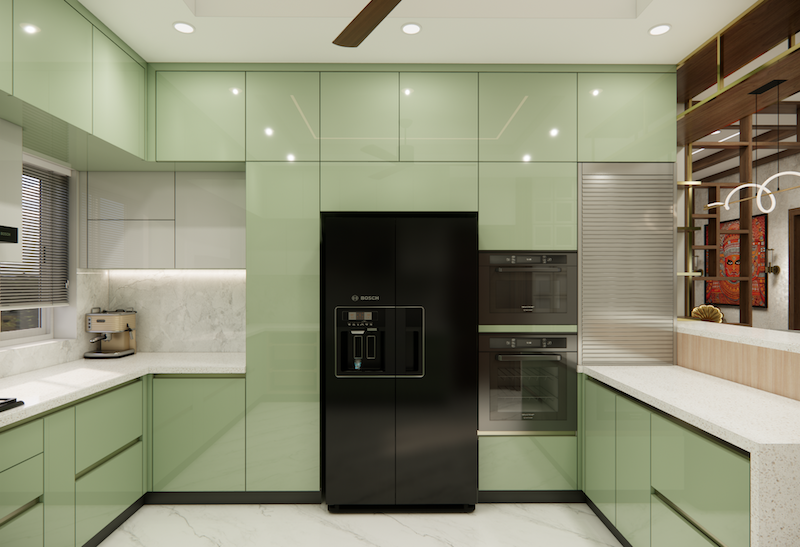 U shaped kitchen
